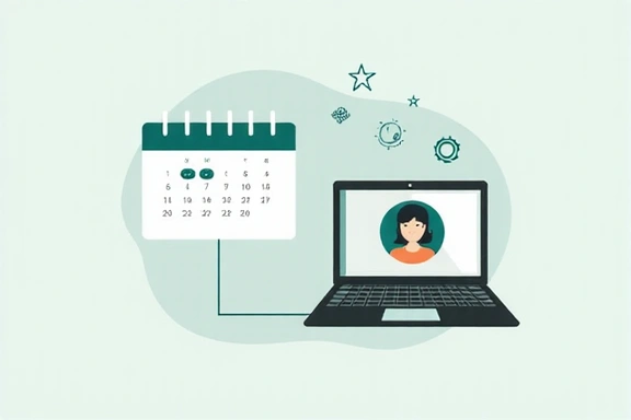 Ilustrace kalendáře a online komunikace pro snadnou rezervaci